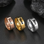 Personalized Engraved Name Ring – Custom Text, Date & Arabic Name | Mrym Collection